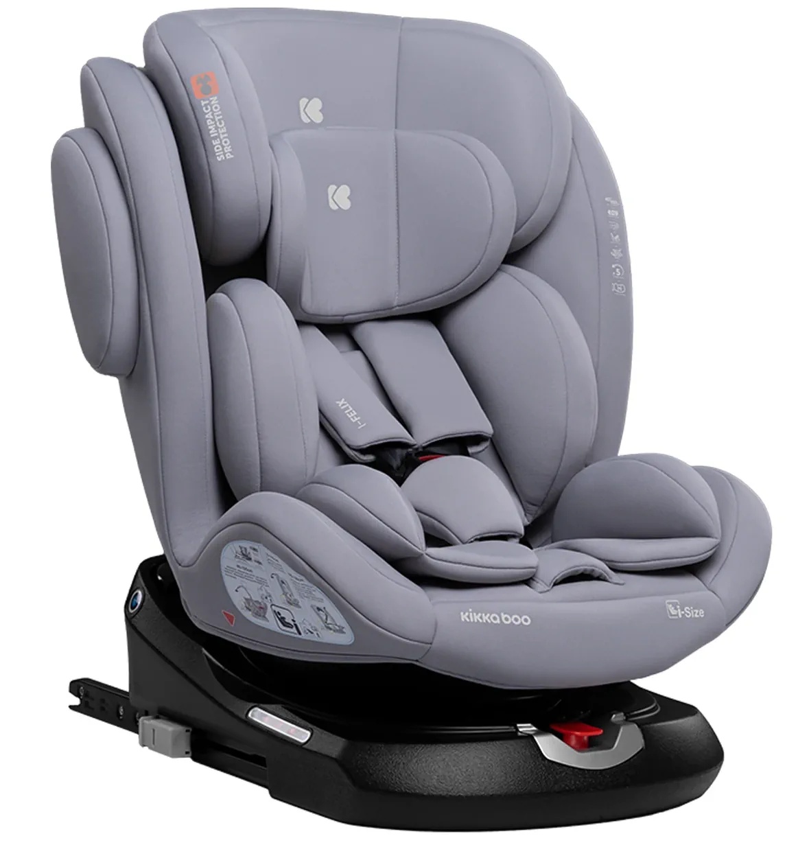 Scaun auto pentru copii Kikka Boo i-Felix i-Size Light Grey