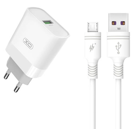 Încărcător XO L63 + Micro-USB White