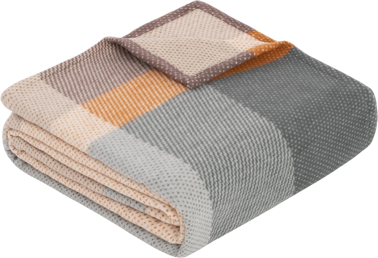 Pătura IBENA Jacquard  Baumwolldecke Zelino mith GOTS Zertifikat Grey 140x200