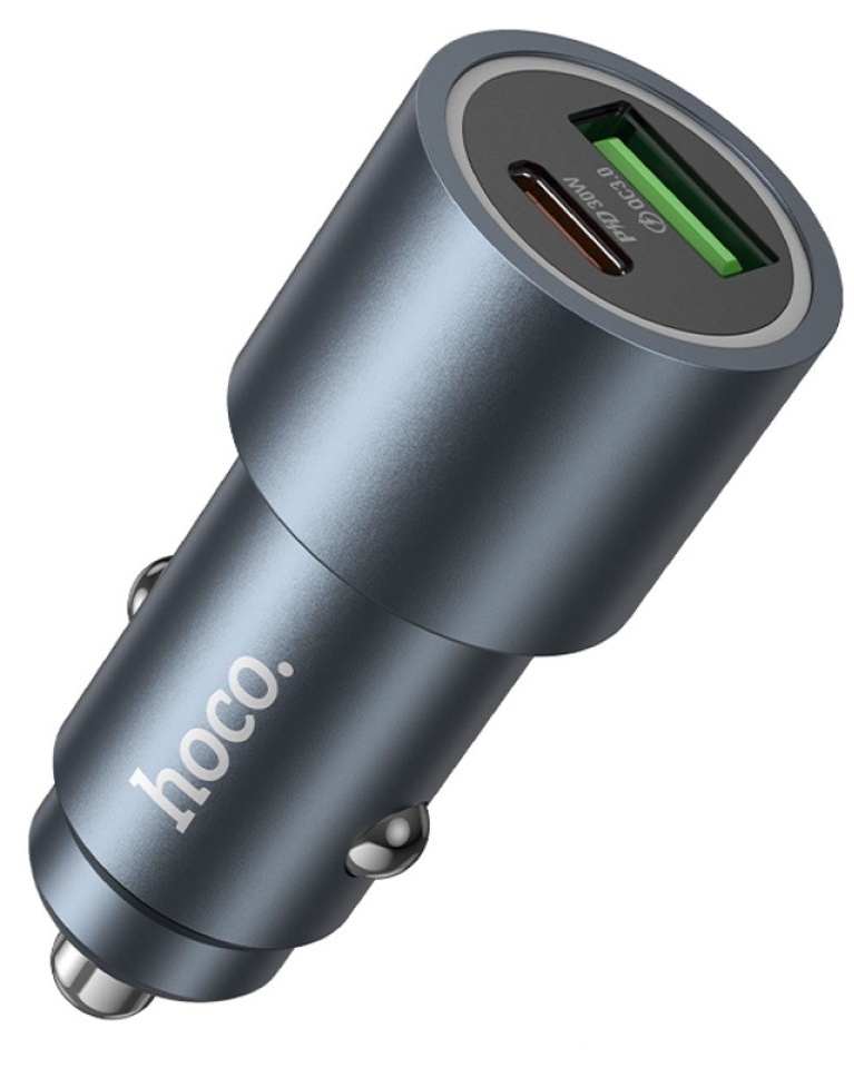 Încărcător auto Hoco Z60 Bloom 48W Metal Gray