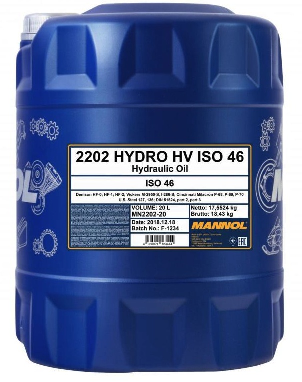 Ulei hidraulic Mannol Hydro HV 46 ISO 46 2202 20L