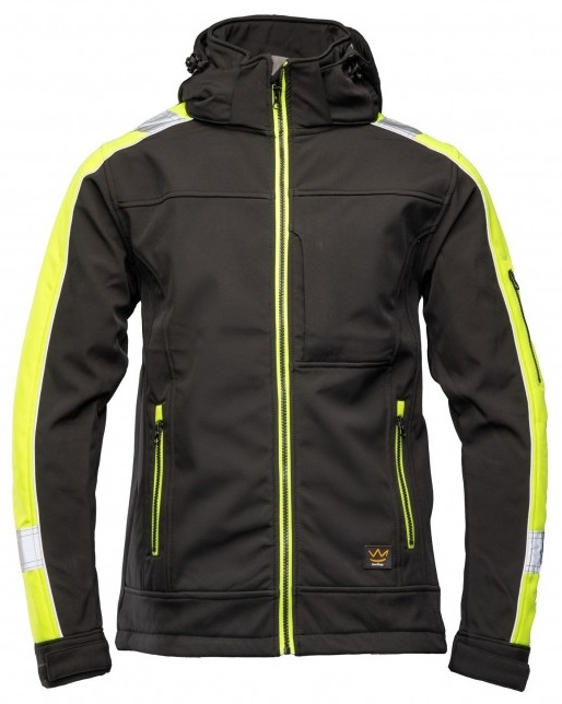 Jachetă pentru bărbați Seven Kings Rival Softshell Black/Yellow s.S