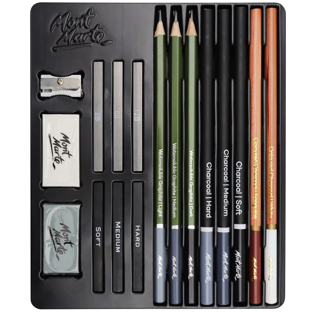 Creioane colorate Mont Marte Sketch & Draw 17pcs (MMGS0033)