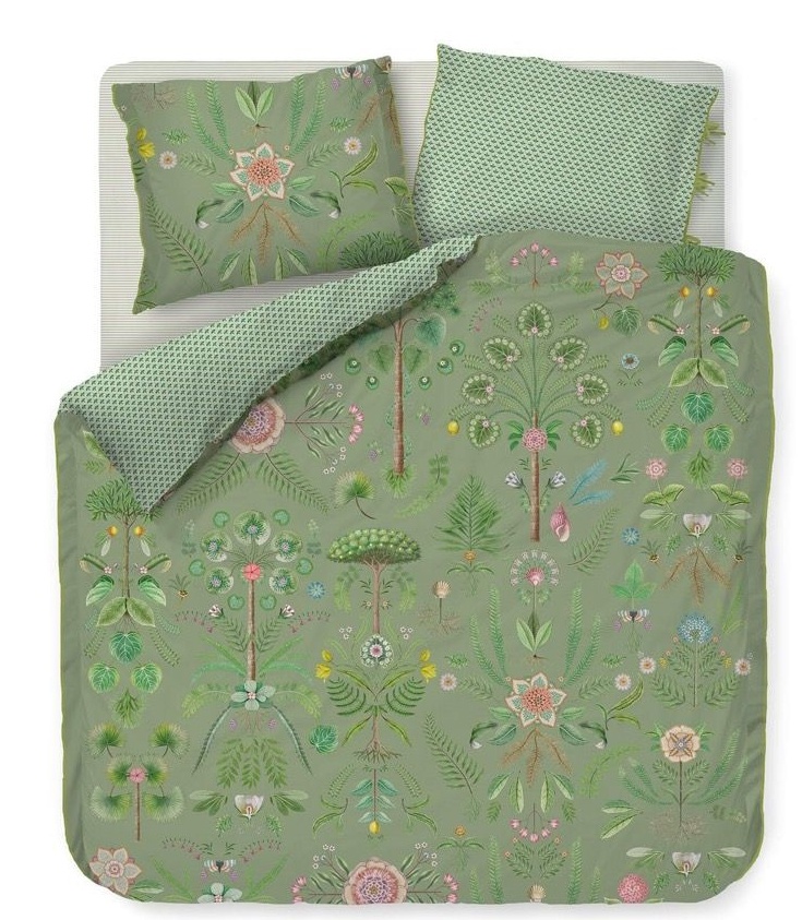 Lenjerie de pat Pip Studio Bamboleo box Green 200x200/220cm (320411)