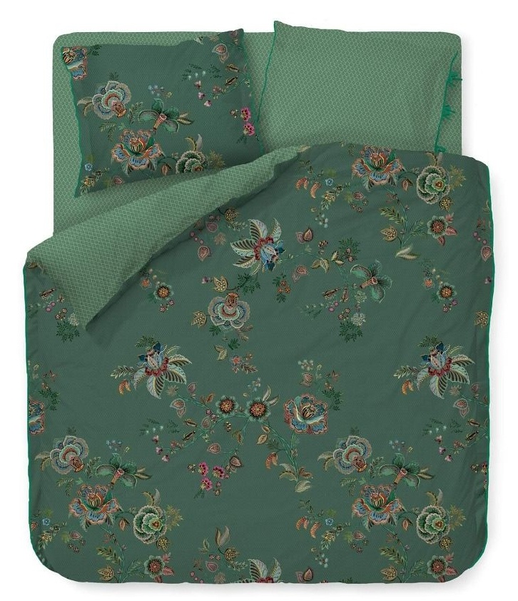 Lenjerie de pat Pip Studio Cece Fiore Green 240x200/220cm (278084)