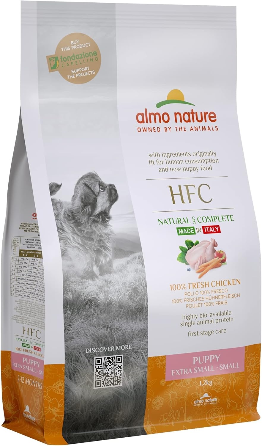 Hrană uscată pentru câini Almo Nature HFC Puppy XS-S - Fresh Chicken 1.2kg