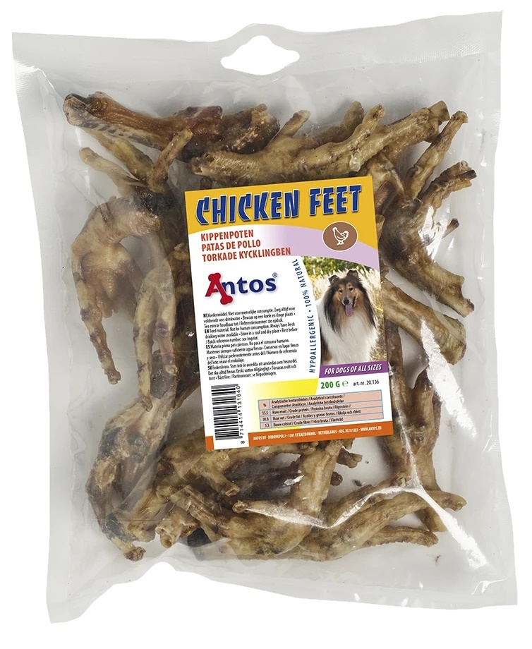 Snackuri pentru câini Antos Chicken Feet 200g (20136)