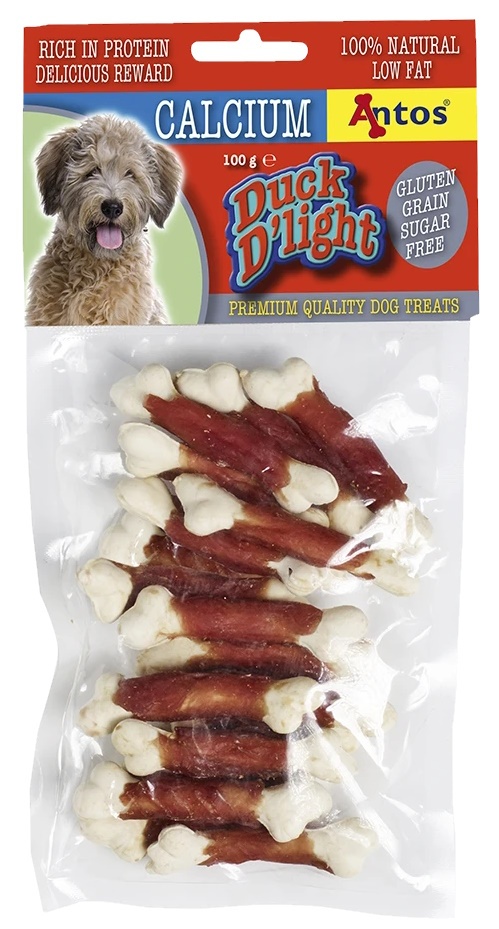 Snackuri pentru câini Antos Duck D'light Calcium 100g (20234)