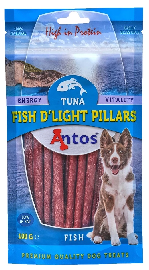 Snackuri pentru câini Antos Fish D'light Pillars 100g (20696)