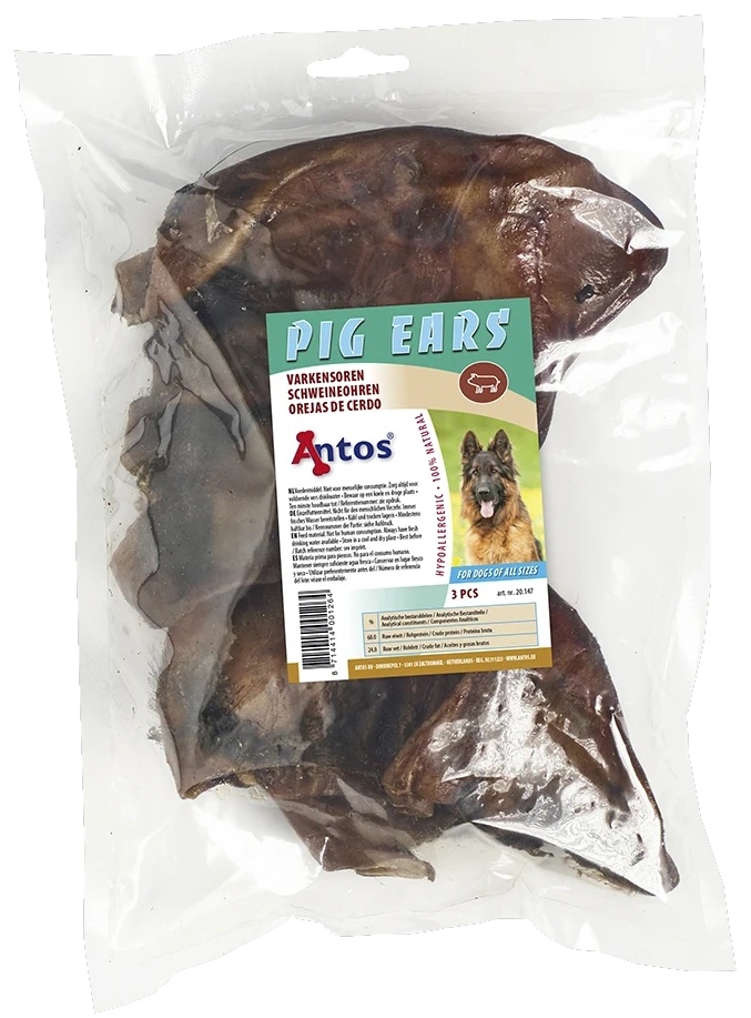 Snackuri pentru câini Antos Pig Ears 3pcs (20147)