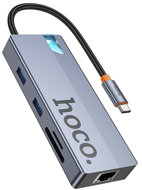 Statie de andocare Hoco HB52 Wow 8-in-1 Space Gray