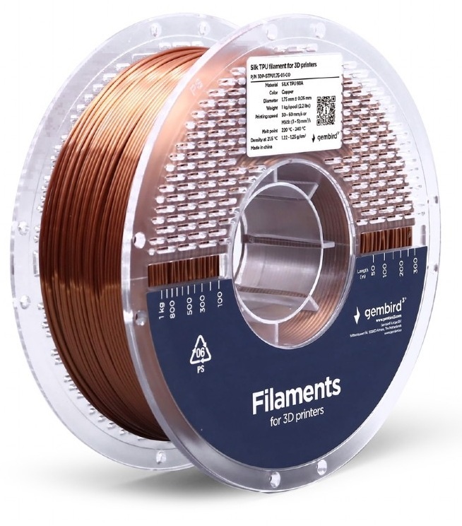 Filament pentru imprimare 3D Gembird 3DP-STPU1.75-01-CO