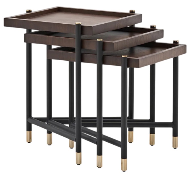 Set măsuţe cafea Dogtas Matilda 3120007345 Walnut/Black 3pcs