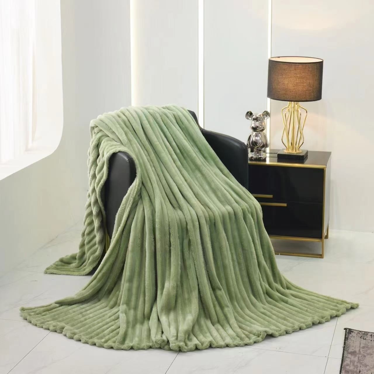 Cuvertura Relaxe Home Striped Fleece Green 200x230 (020301)