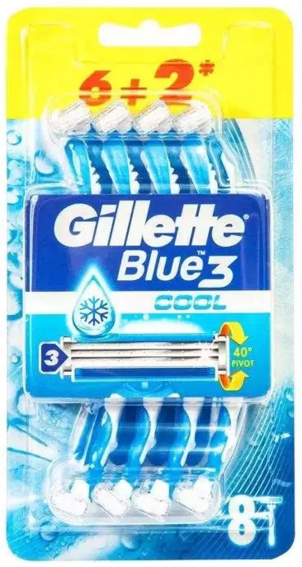 Aparat de ras Gillette Blue3 Cool 6+2pcs