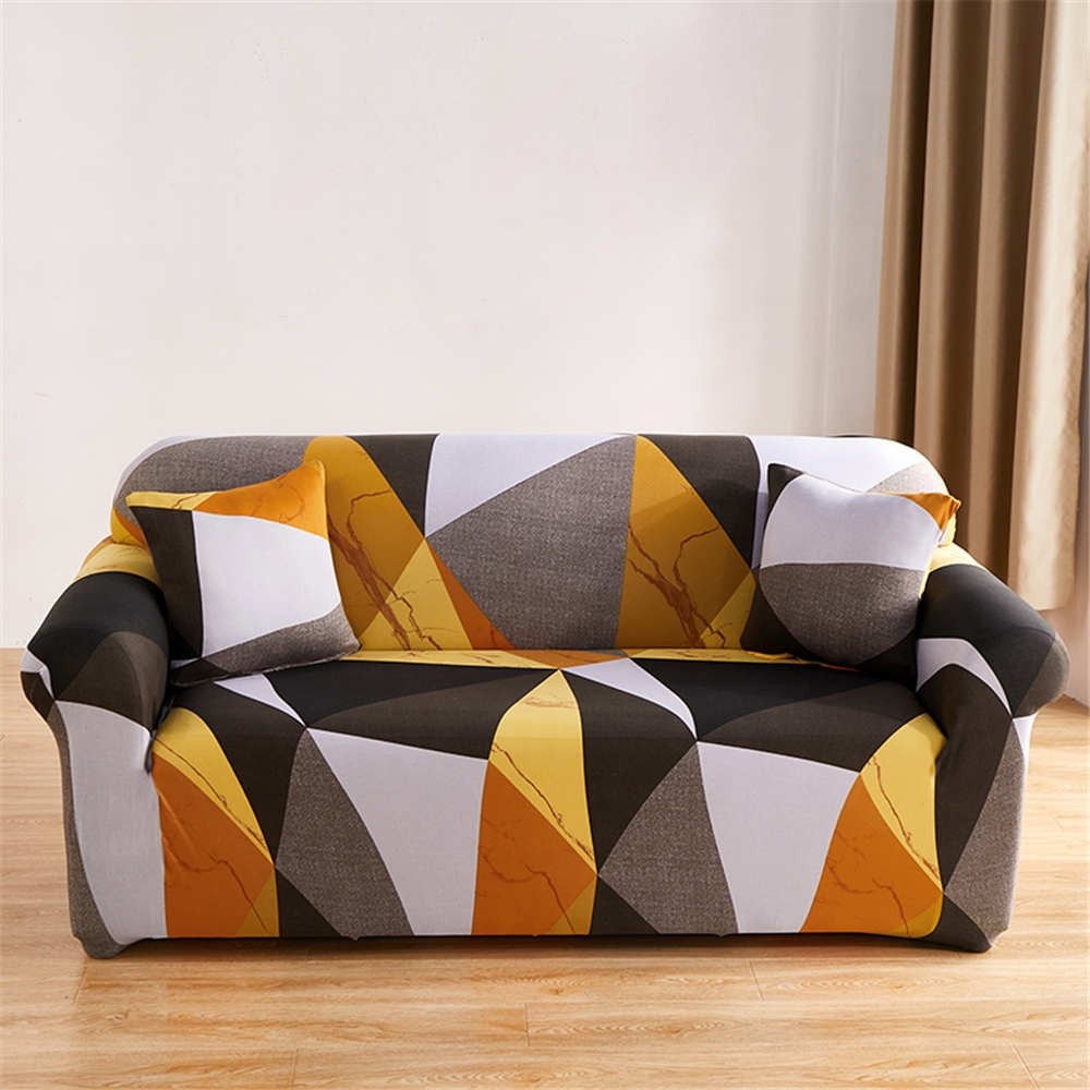 Relaxe Home Solid Sofa Cover Geometric