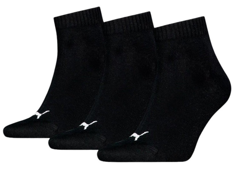 Ciorapi pentru bărbați Puma Unisex Quarter Plain 3P Black, s.43-46