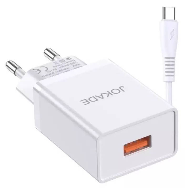 Încărcător Jokade JB022 USB to Type-C White (JKWCTY5AJB022WH)