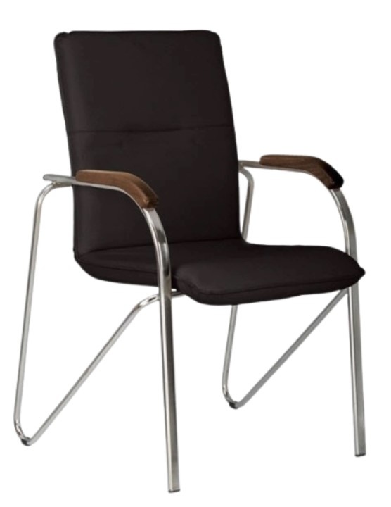 Scaun de birou Новый стиль SAMBA chrome Black/Walnut