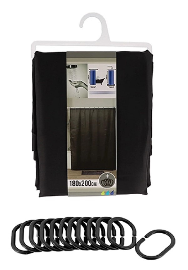 Perdele de duş Tendance Black 180x200cm (55693)