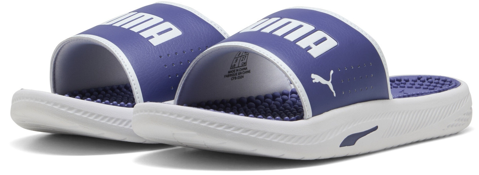 Șlapi pentru bărbați Puma Softride Slide Massage Blue Crystal/Puma White, s.40.5