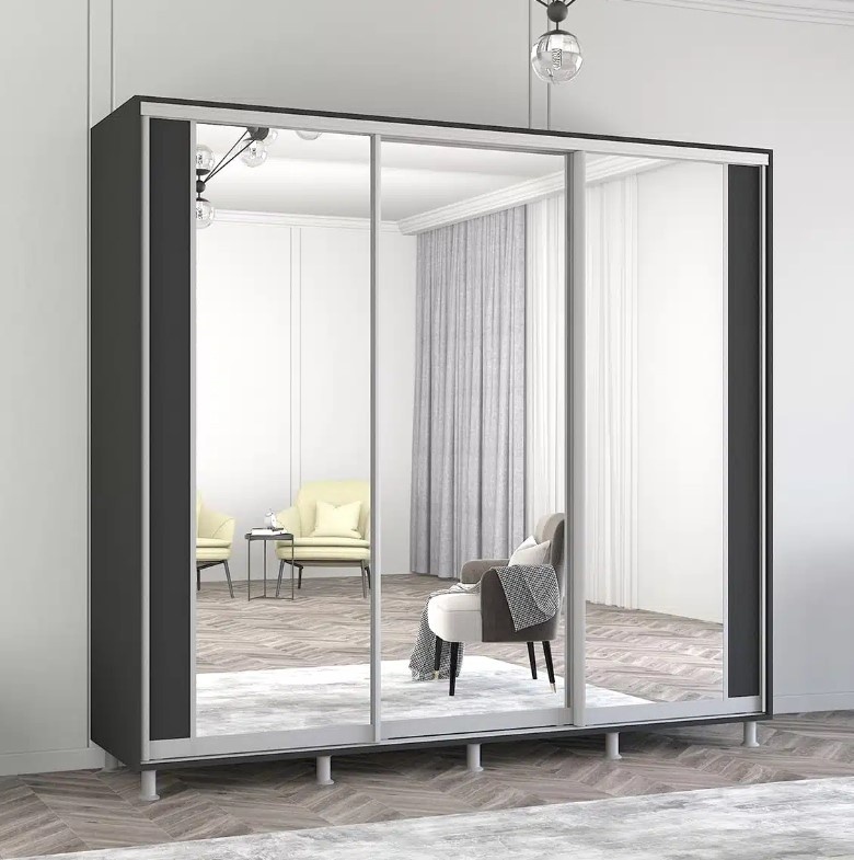 Dulap cu uşi glisante Mobildor-Lux Aron 260x220 Anthracite (aron3762) K2