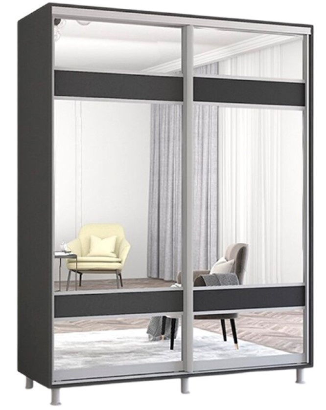 Dulap cu uşi glisante Mobildor-Lux Aron 170x210 Anthracite (aron945) K3