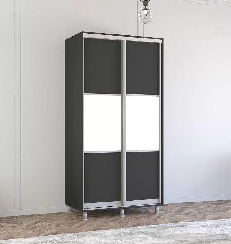 Dulap cu uşi glisante Mobildor-Lux Aron-S 100x200 Anthracite/White (arons4531) K