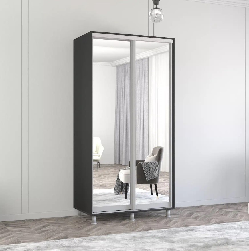 Dulap cu uşi glisante Mobildor-Lux Aron Mirror 120x240 Anthracite (aron513)