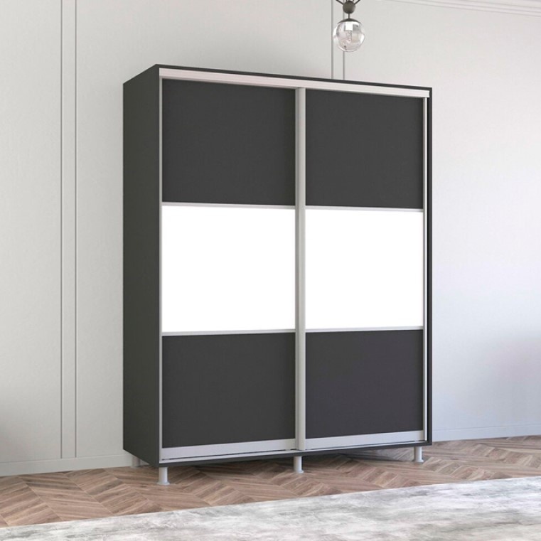 Dulap cu uşi glisante Mobildor-Lux Aron 170x200 Anthracite/White (aron2146) K