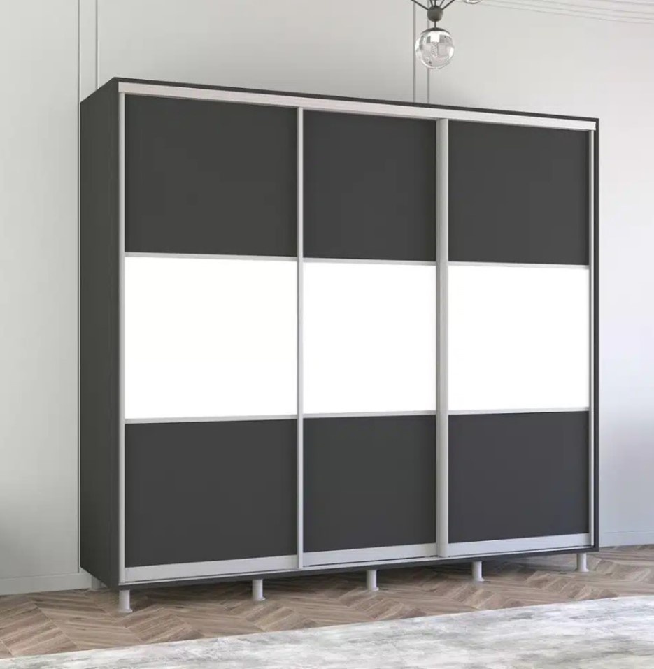 Dulap cu uşi glisante Mobildor-Lux Aron 260x220 Anthracite/White (aron2770) K