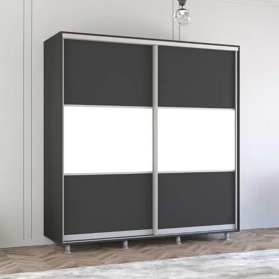 Dulap cu uşi glisante Mobildor-Lux Aron 230x210 Anthracite/White (aron1377) K