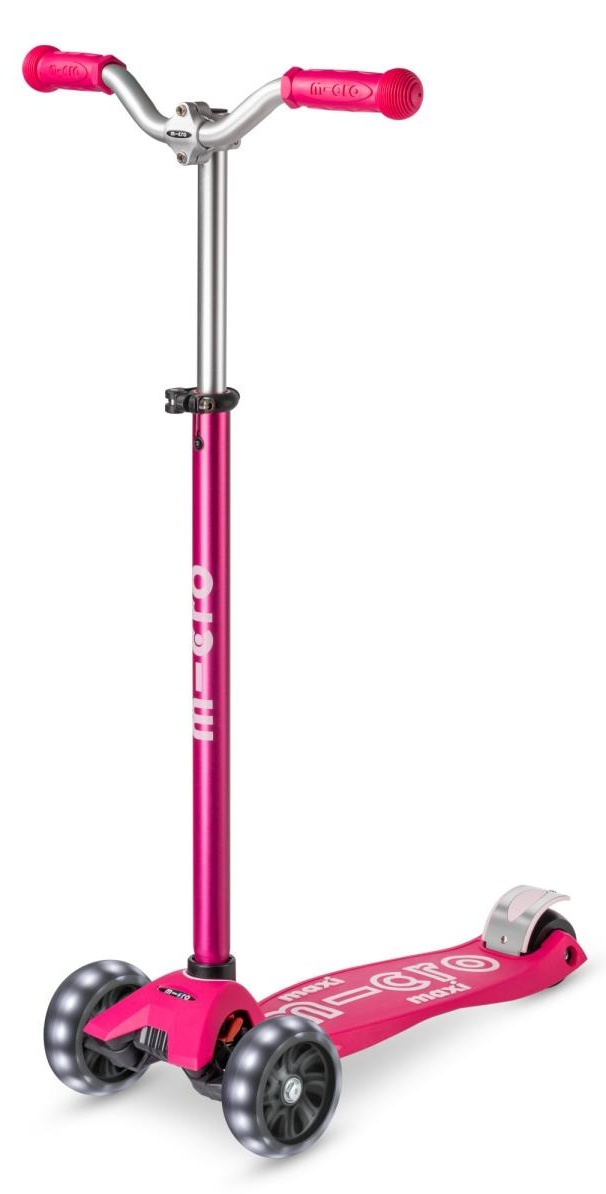 Trotinetă Micro Maxi Deluxe Pro LED Pink (MMD040)