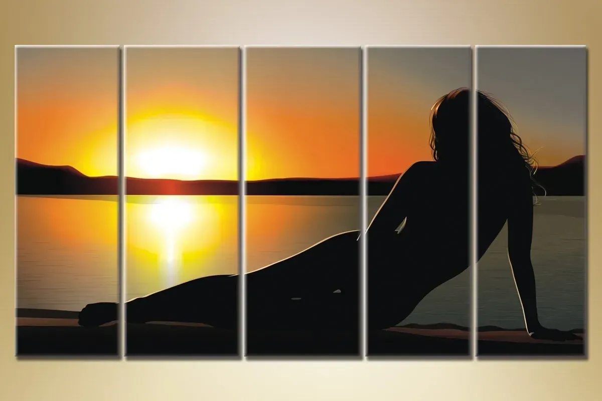 Pictură ArtPoster Polyptych Nude 2 at Sunset (1482186)