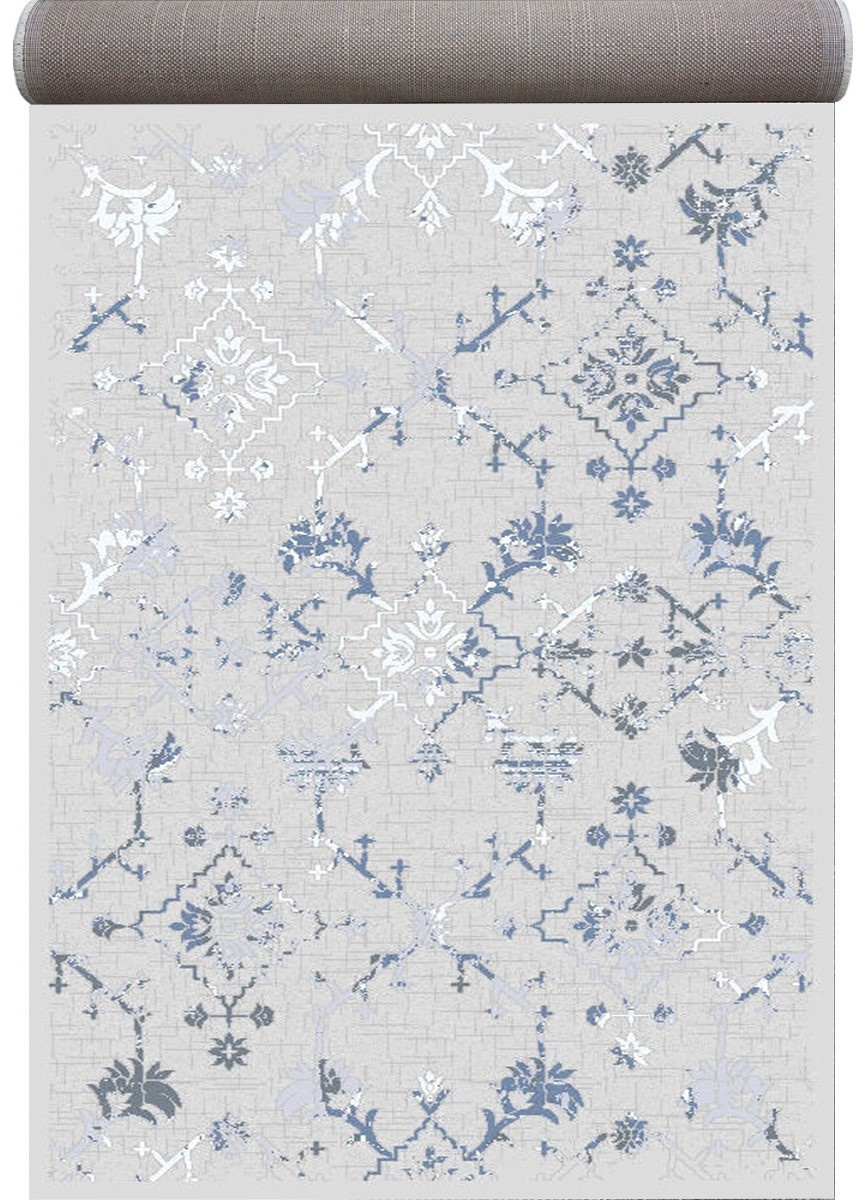 Covor CarpetLux Delta 2537B_L.GREY_SH_D.BLUE 0.80x8.00m