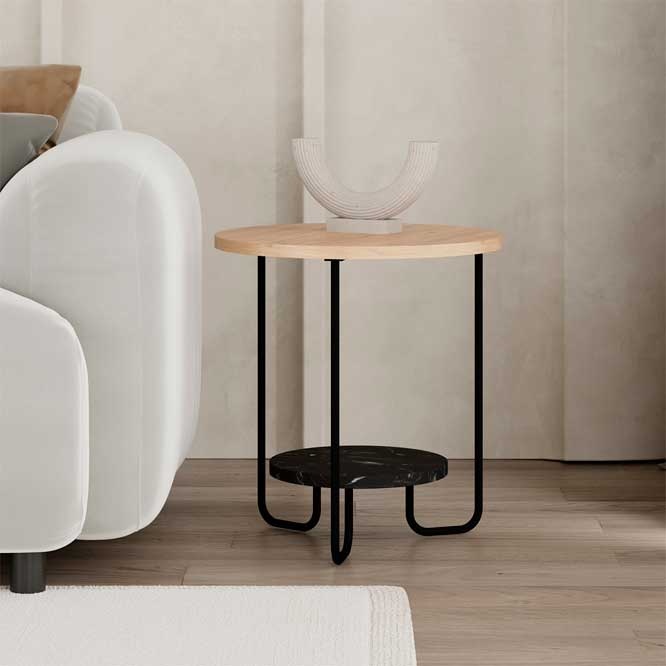 Măsuţă cafea Showdeko Corro Side Table Sapphire Oak/Lotus