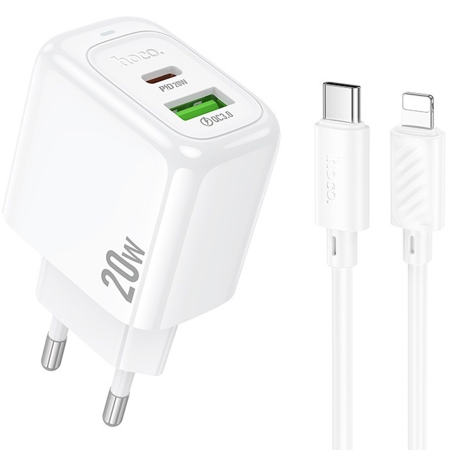 Încărcător Hoco CS54A Surplus Type-C to Lightning White