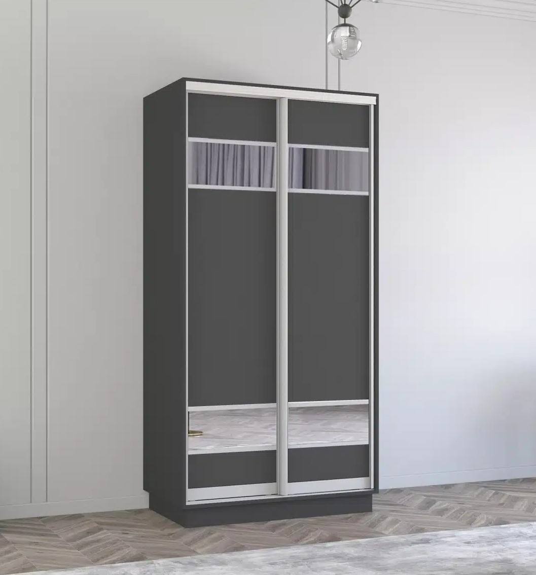 Dulap cu uşi glisante Mobildor-Lux Fox Mirror Elements 120x200 Anthracite (fox6085)