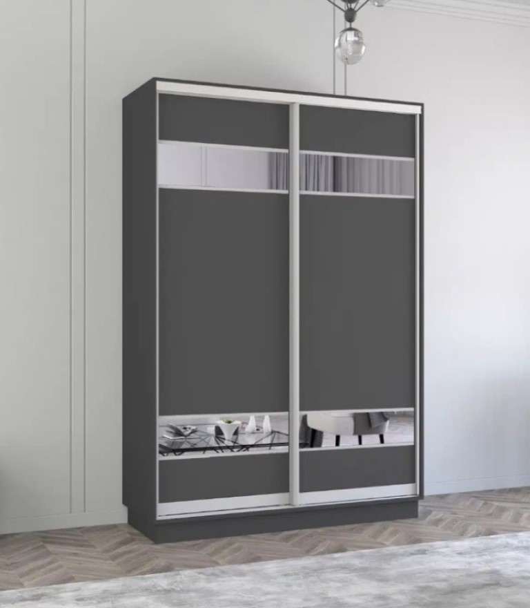 Dulap cu uşi glisante Mobildor-Lux Fox Mirror Elements 170x230 Anthracite (fox6586)