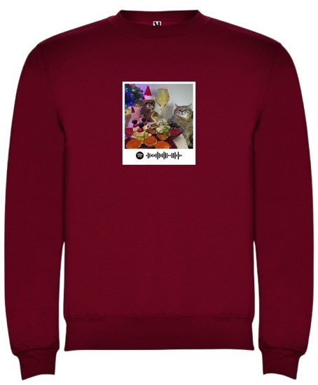 Hanorac pentru bărbați Soling Новогодний кот Red, s.L (print-nc)