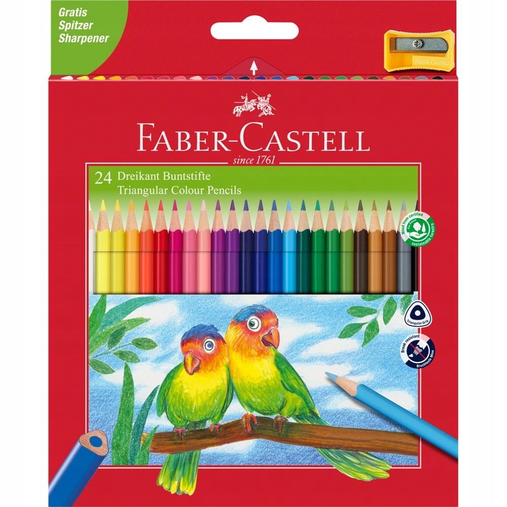Creioane colorate Faber-Castell Triangular Junior Colour Pencils 046742 24pcs