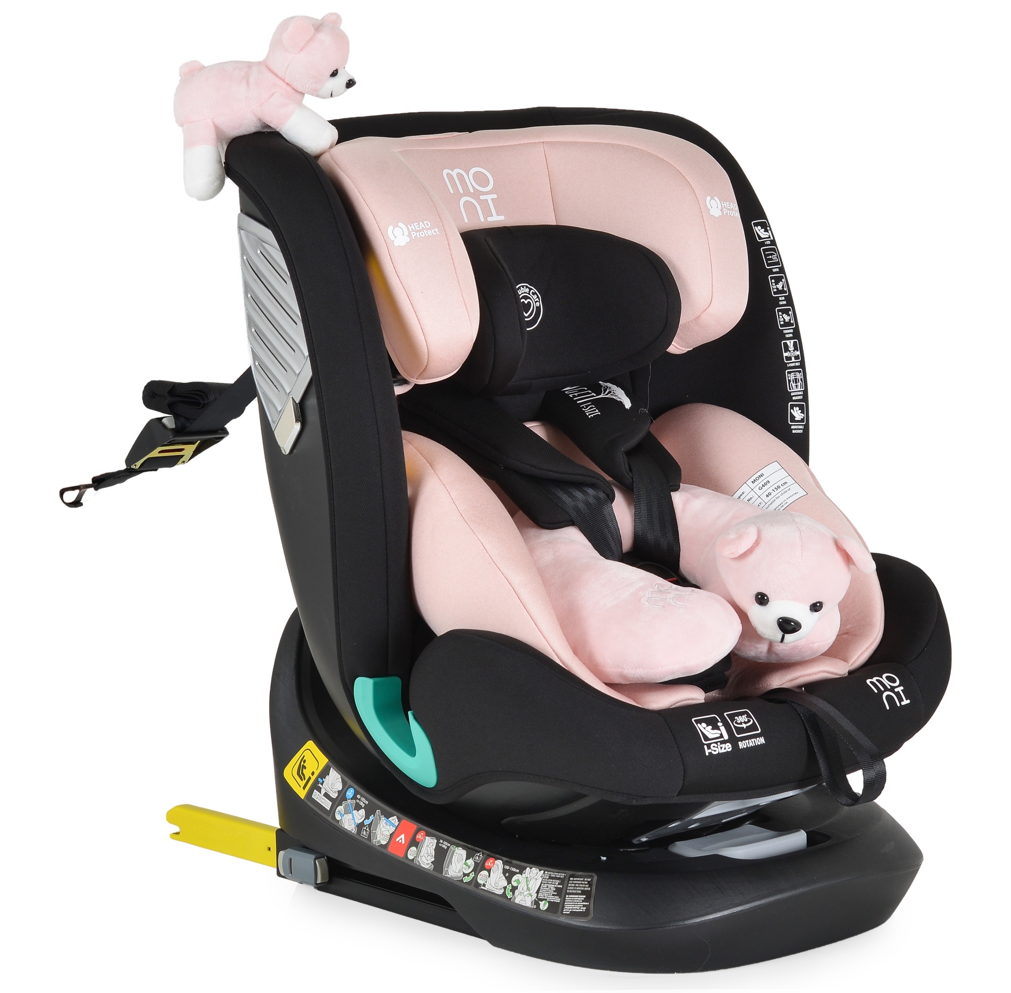 Scaun auto pentru copii Moni Serengeti Gently Pink Isofix (MT.223431)