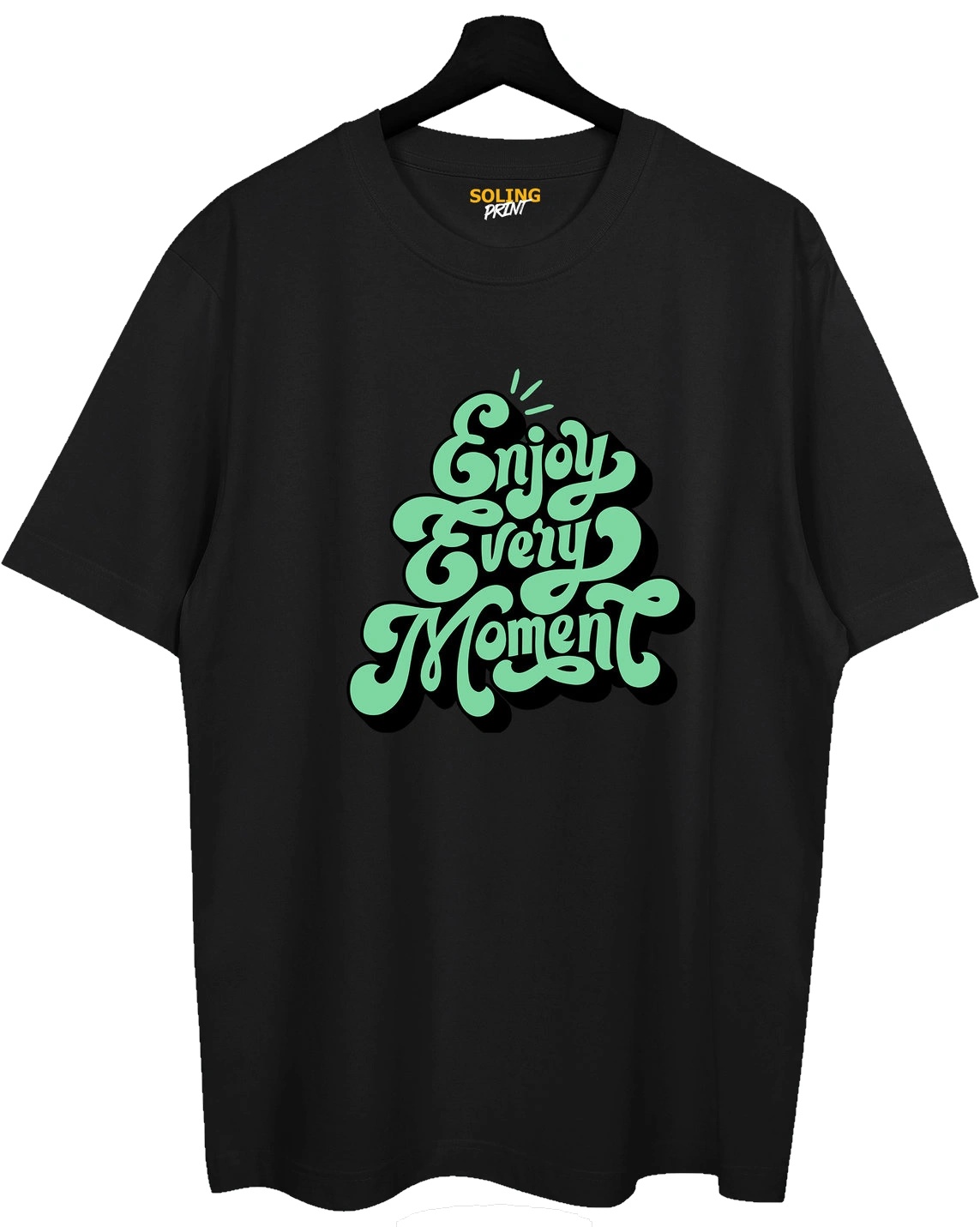 Tricou bărbătesc Soling Enjoy Every Moment Black, s.M (Print-1532)