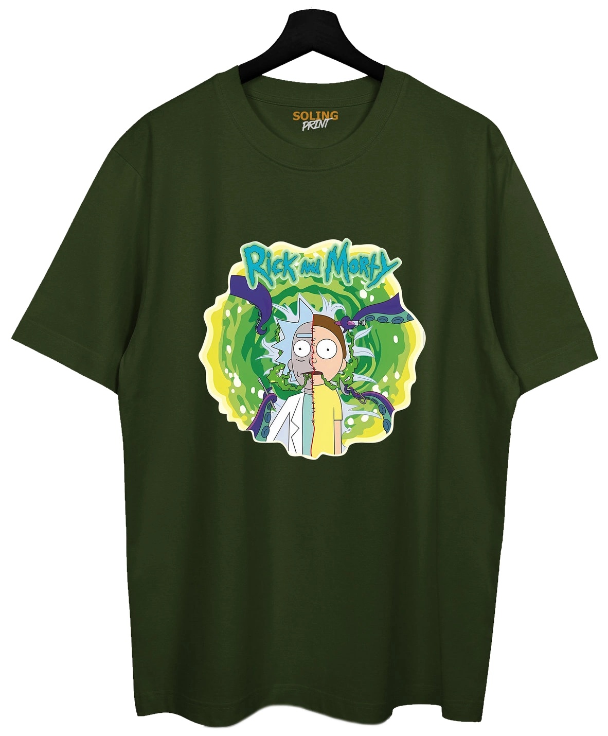 Tricou bărbătesc Soling Half Rick and Morty Green, s.M (Print-1998)