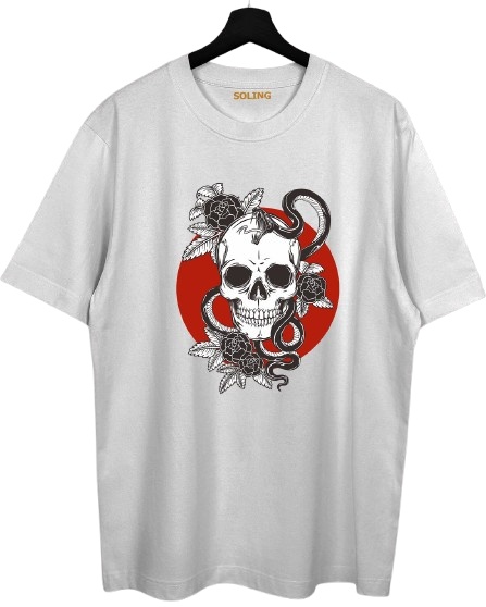 Tricou bărbătesc Soling Skull White, s.M (Print-1205)