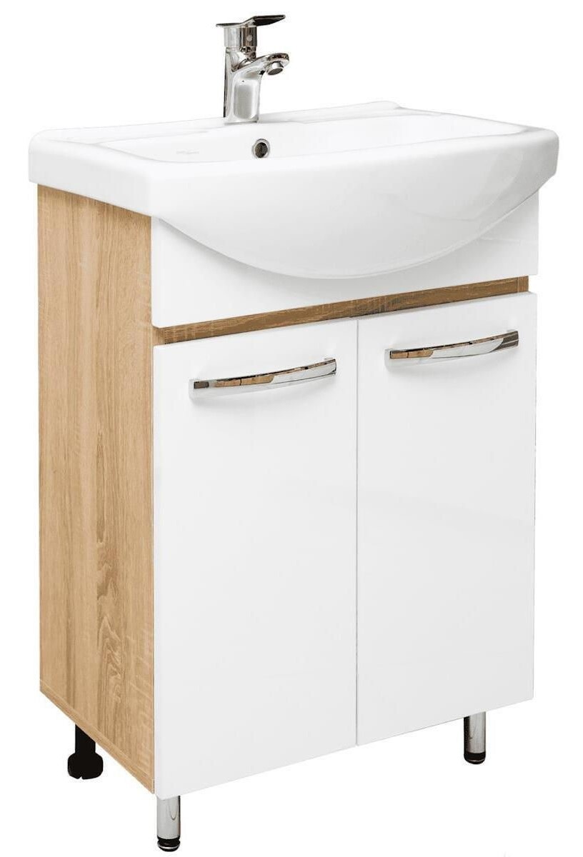 Dulap cu lavoar Mashtab Agat 2 Basic 11327 White/Sonoma 60cm