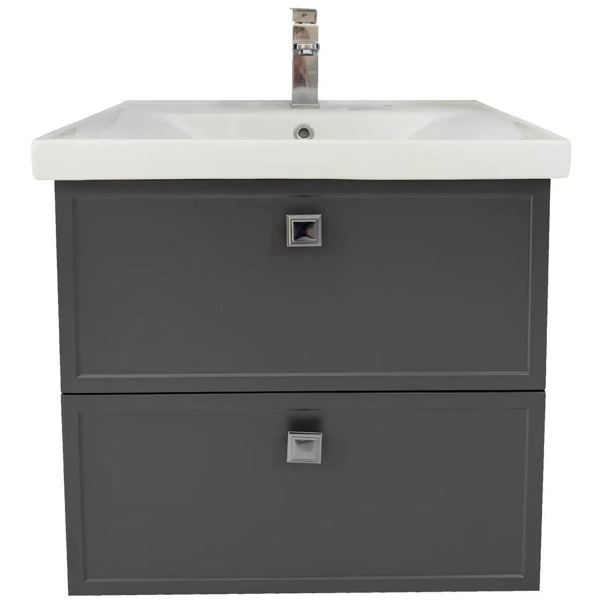 Dulap cu lavoar Mashtab Alicante 2 Sava 11868 Anthracite Matte 80cm