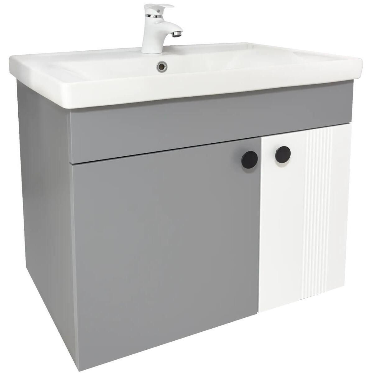 Dulap cu lavoar Mashtab Lerida 2 Sava 11874 Grey Matte/White 70cm