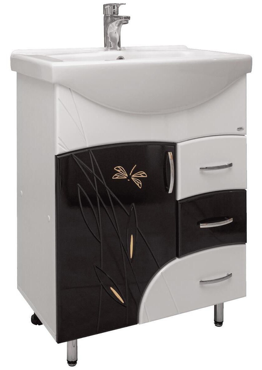 Dulap cu lavoar Mashtab Stuff 3 Basic 11419 White/Black 65cm