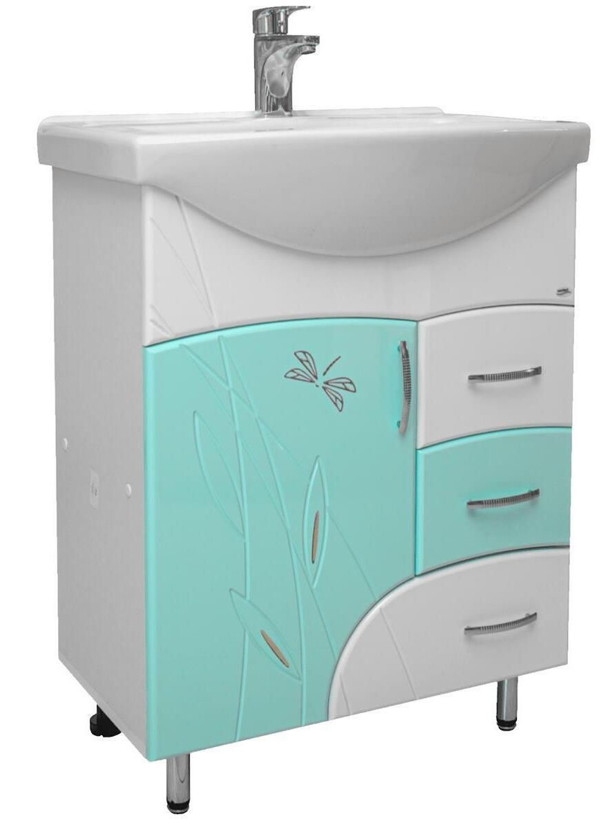 Dulap cu lavoar Mashtab Stuff 3 Basic 11653 White/Green 65cm